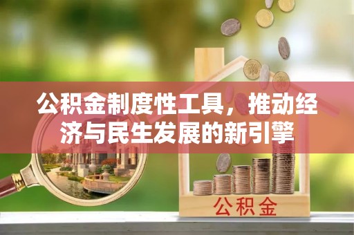 源汇公积金制度性工具，推动经济与民生发展的新引擎