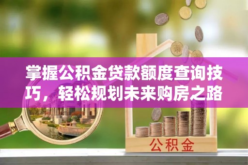 源汇掌握公积金贷款额度查询技巧，轻松规划未来购房之路