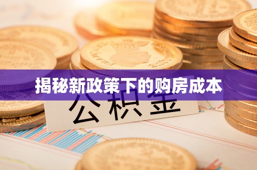 源汇揭秘新政策下的购房成本