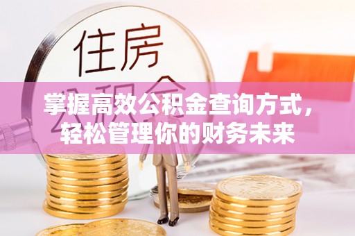 源汇掌握高效公积金查询方式，轻松管理你的财务未来